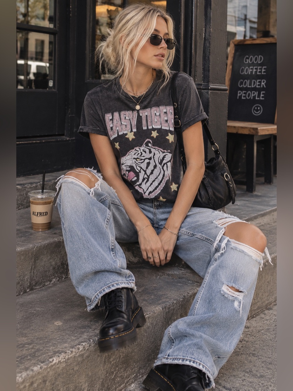 Recycled Karma Easy Tiger Burnout Tee